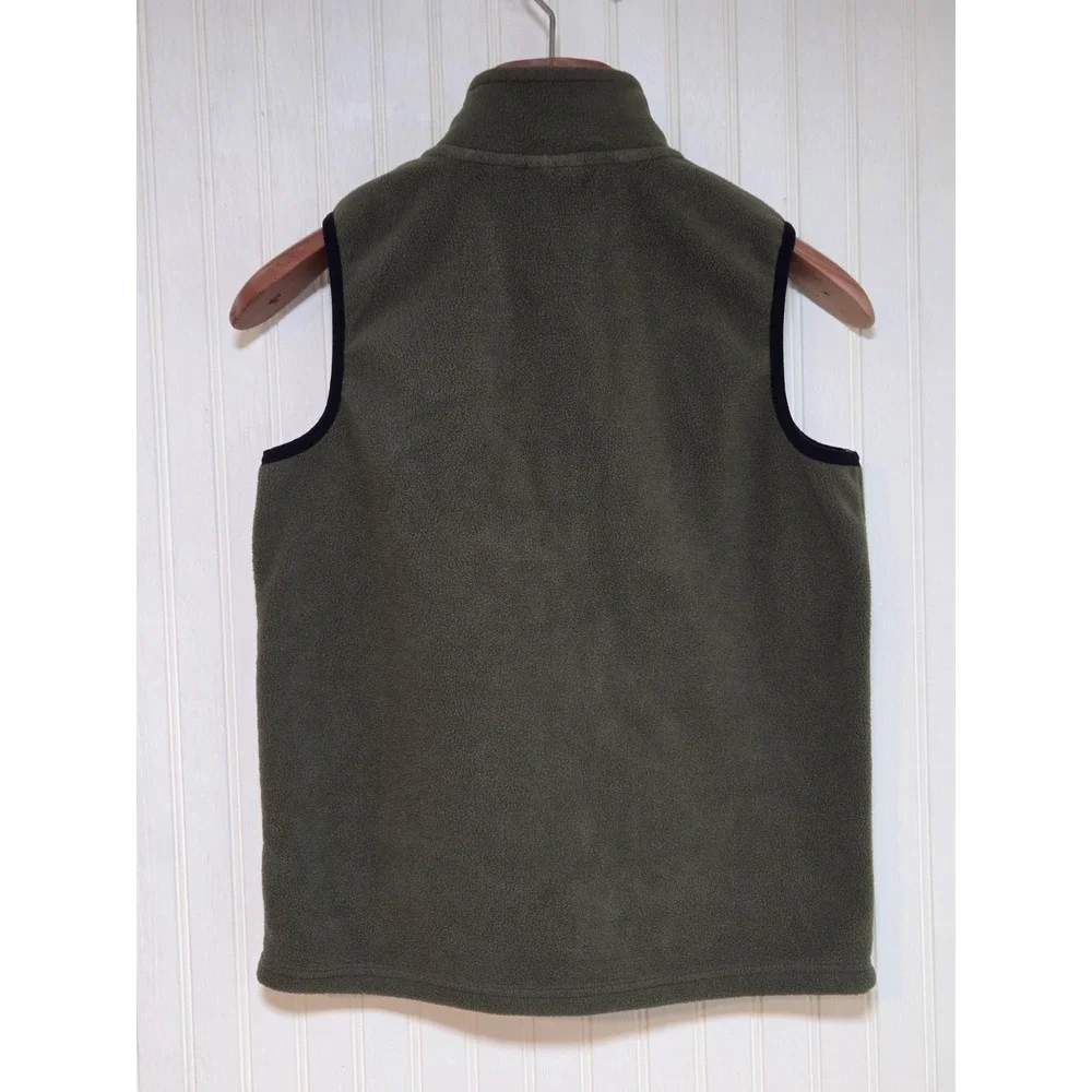 CAT Caterpillar Vest Youth Medium 10/12 Green Fleece Full Zip‎ Workwear Outdoor